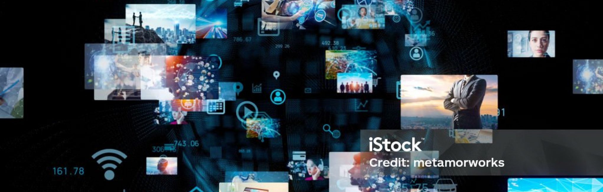 Visual contents concept. Social networking service. Streaming video. communication network.