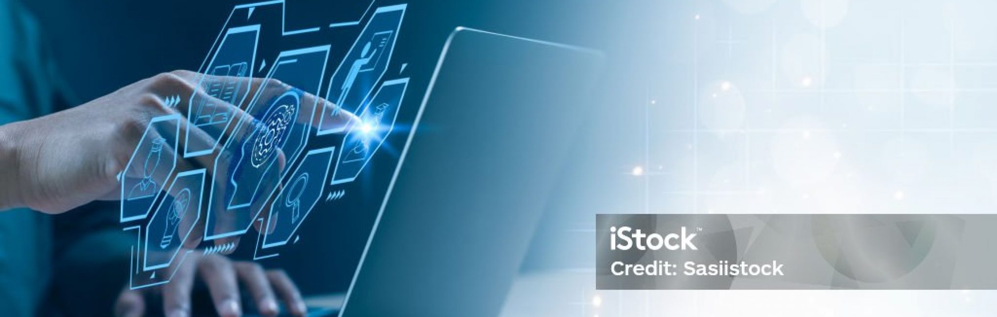 Virtual artificial intelligence E-learning technology global network connection.Online education, webinar, thinking idea and solving solution. Smart learning online with brainstorm.